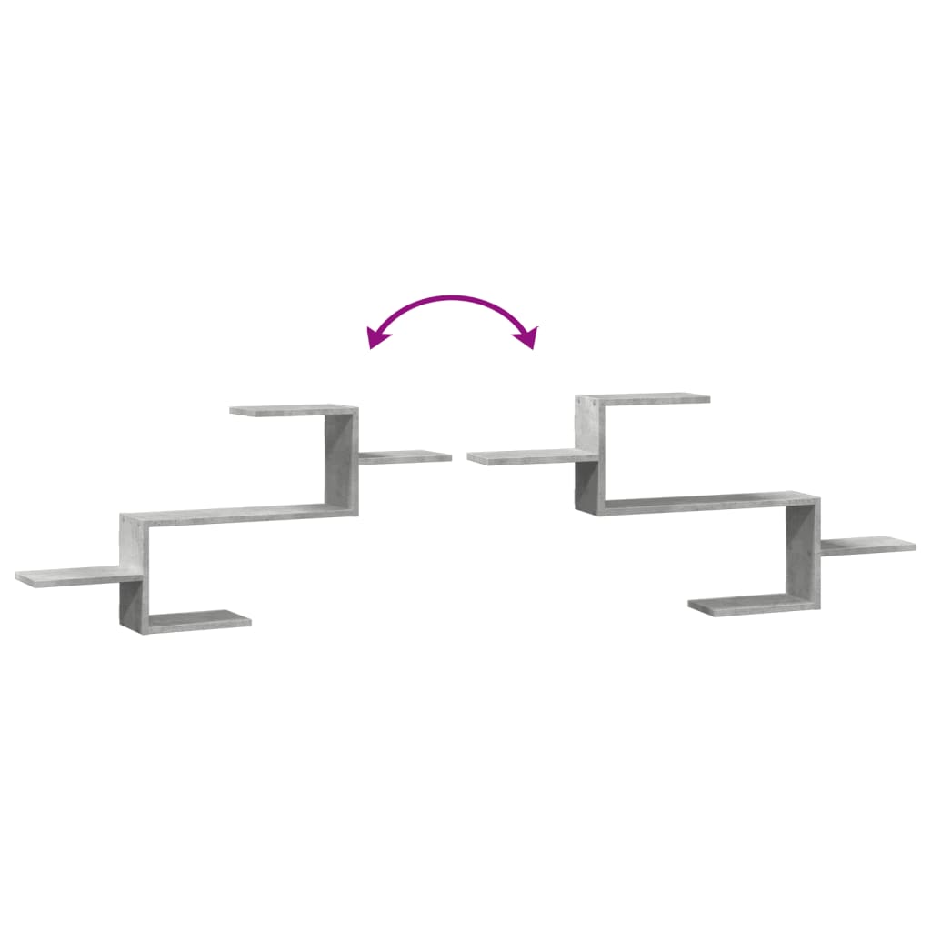 Raft de perete, gri beton, 104x15x49 cm , lemn prelucrat GartenMobel Dekor