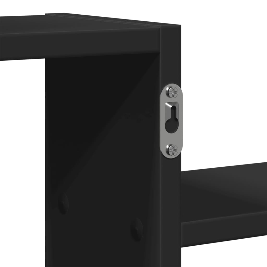 Raft de perete, negru, 104x15x49 cm, lemn prelucrat GartenMobel Dekor