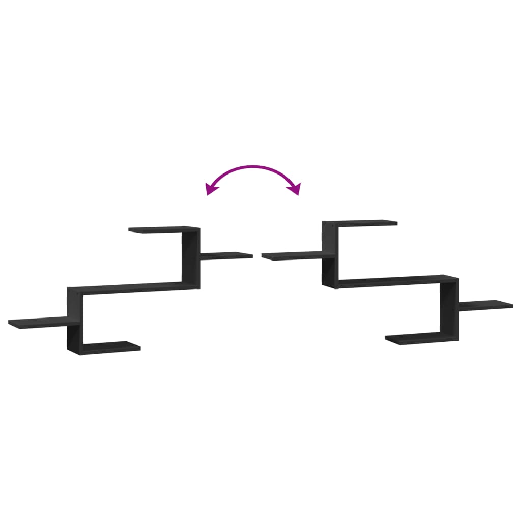 Raft de perete, negru, 104x15x49 cm, lemn prelucrat GartenMobel Dekor