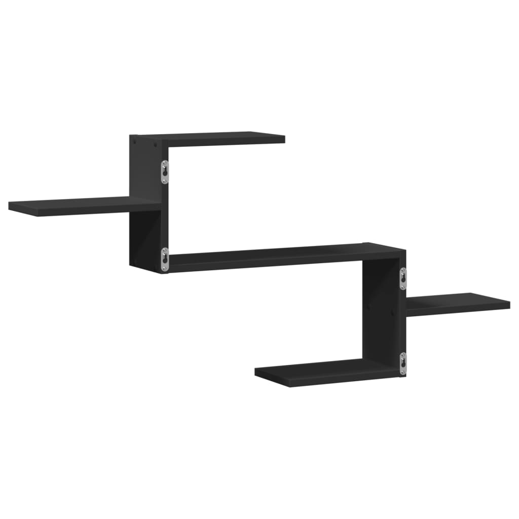 Raft de perete, negru, 104x15x49 cm, lemn prelucrat GartenMobel Dekor