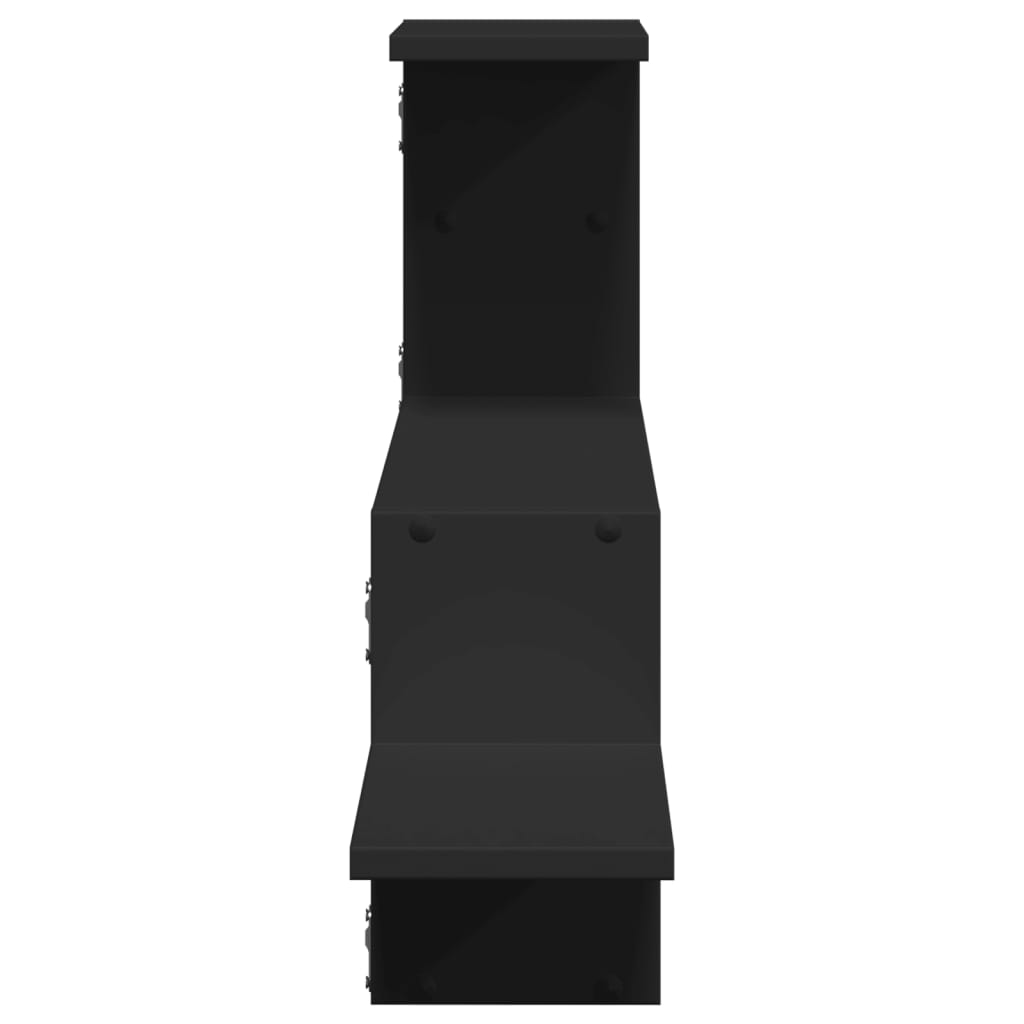 Raft de perete, negru, 104x15x49 cm, lemn prelucrat GartenMobel Dekor