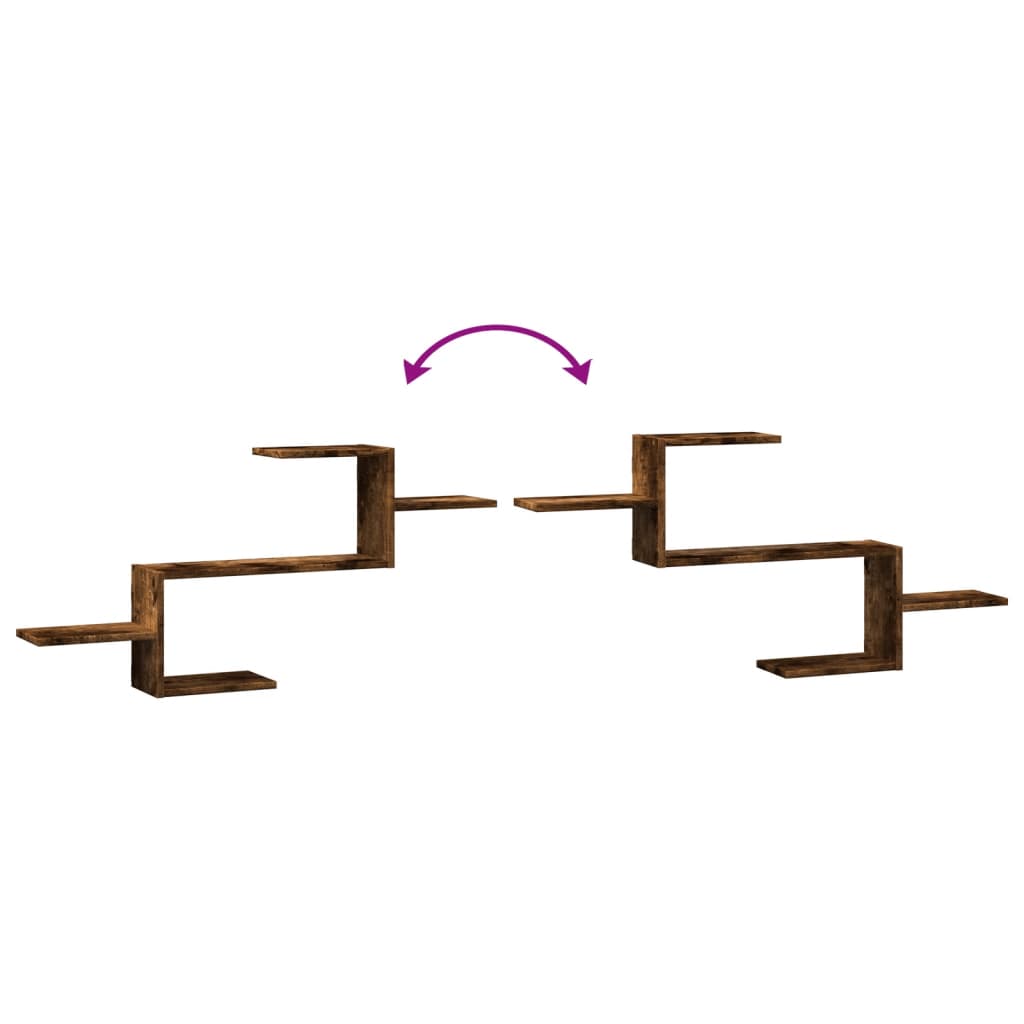 Raft de perete, stejar fumuriu, 104x15x49 cm, lemn prelucrat GartenMobel Dekor