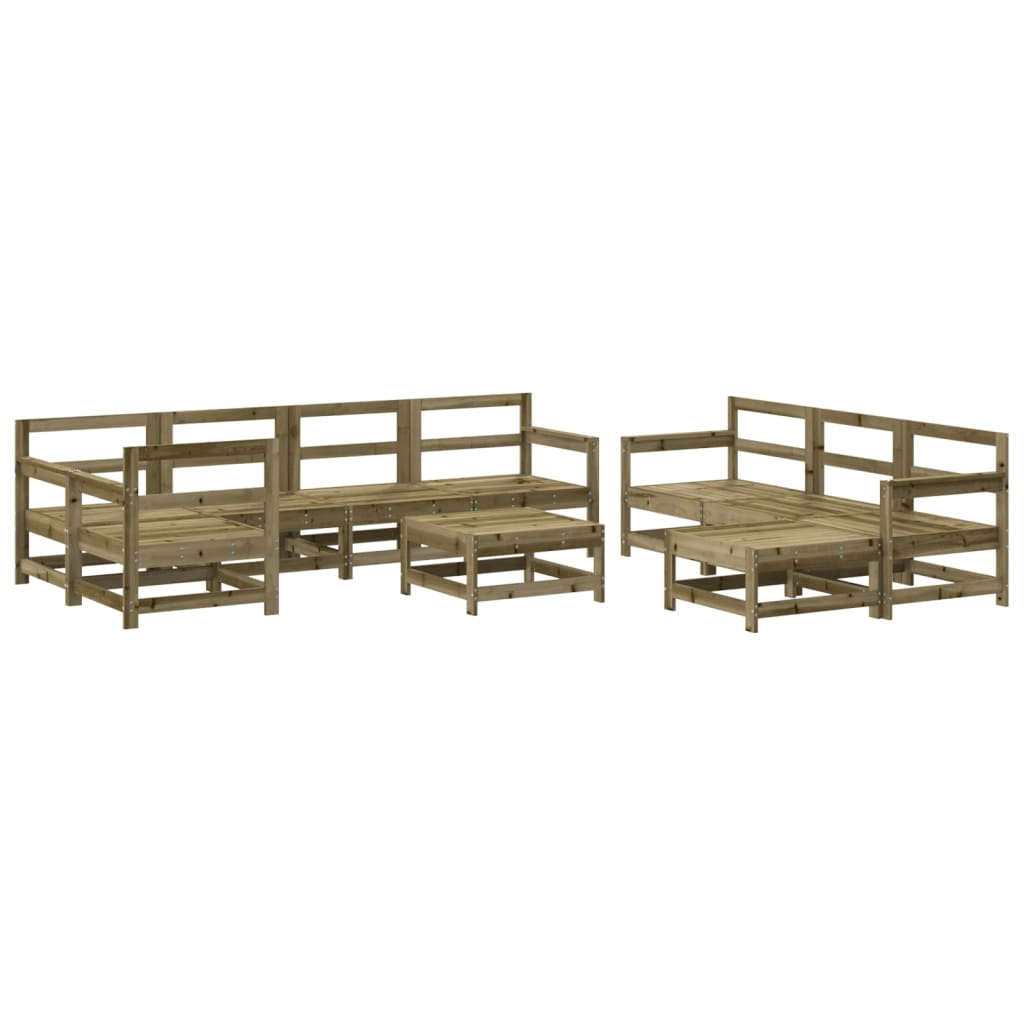 Set mobilier de grădină cu perne, 10 piese, lemn de pin tratat GartenMobel Dekor