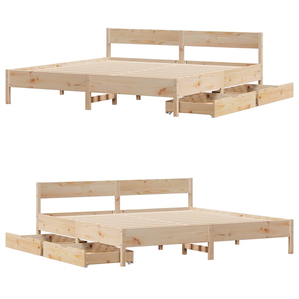 Cadru de pat fără saltea, 160x200 cm, lemn masiv pin GartenMobel Dekor