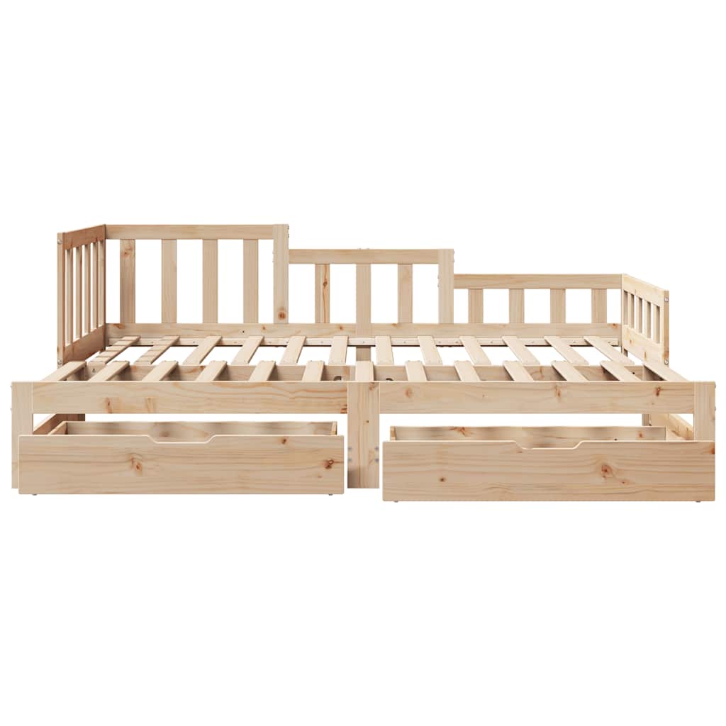 Pat de zi cu extensie și sertare fără saltea, 90x200 cm GartenMobel Dekor