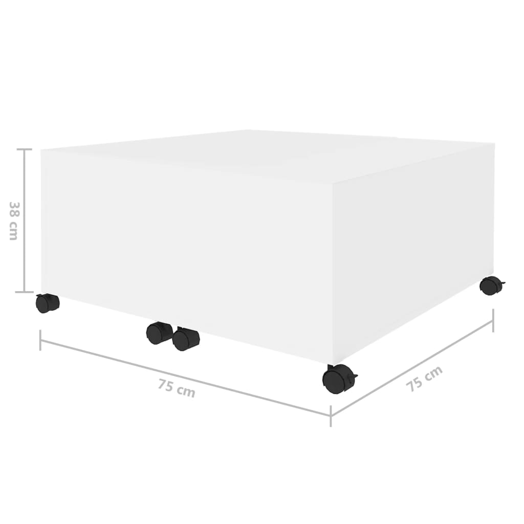 Măsuță de cafea, alb, 75x75x38 cm, lemn prelucrat GartenMobel Dekor