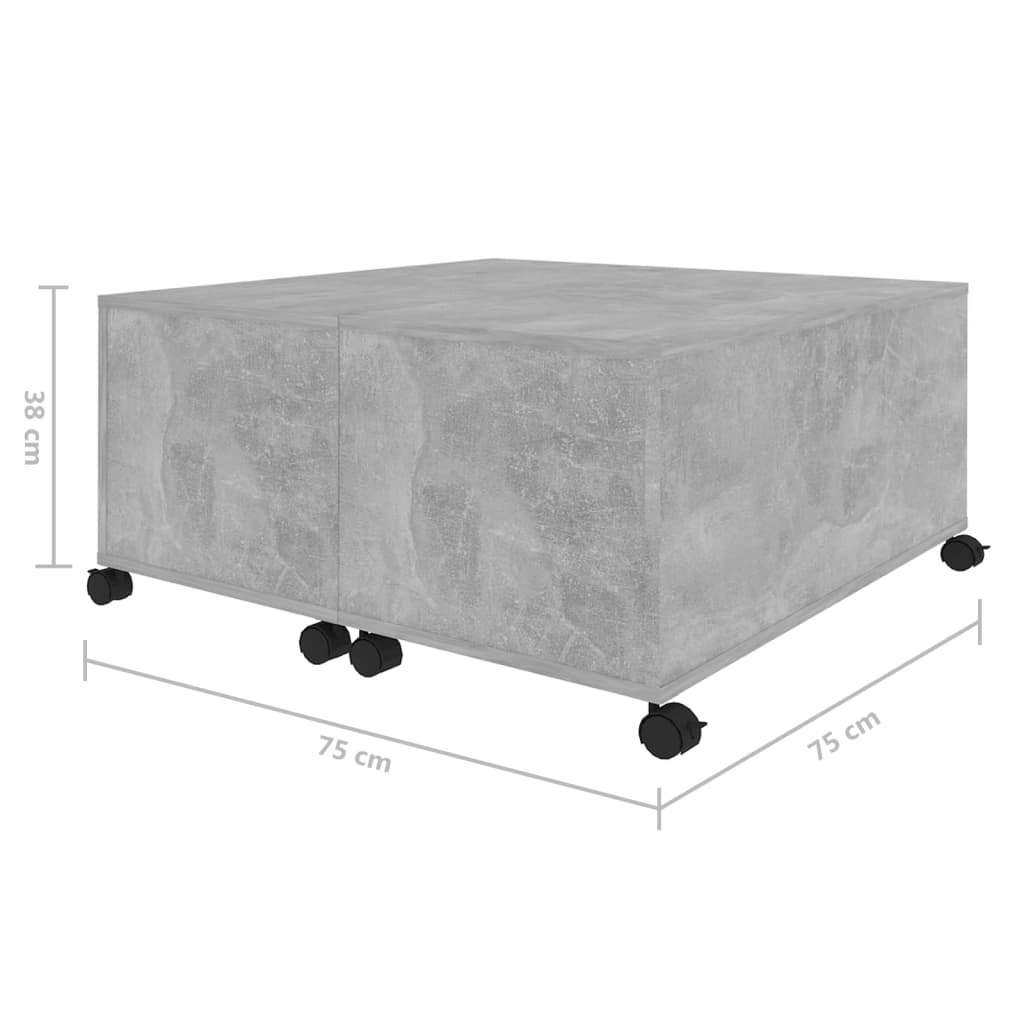 Măsuță de cafea, gri beton , 75x75x38 cm, lemn prelucrat GartenMobel Dekor
