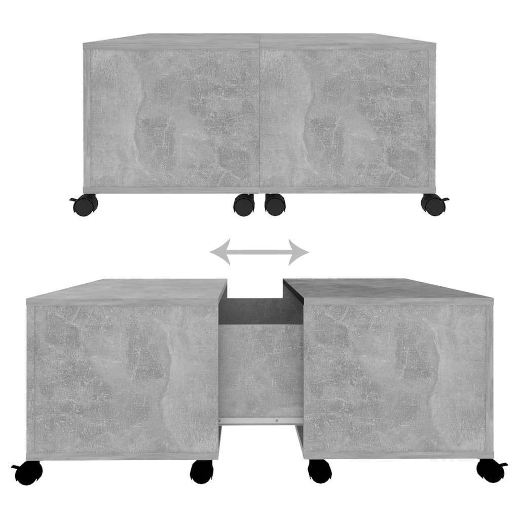Măsuță de cafea, gri beton , 75x75x38 cm, lemn prelucrat GartenMobel Dekor
