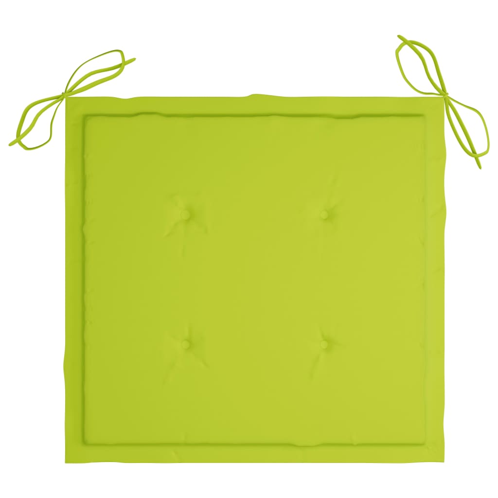 Scaune de grădină cu perne verde aprins, 2 buc., lemn masiv tec GartenMobel Dekor