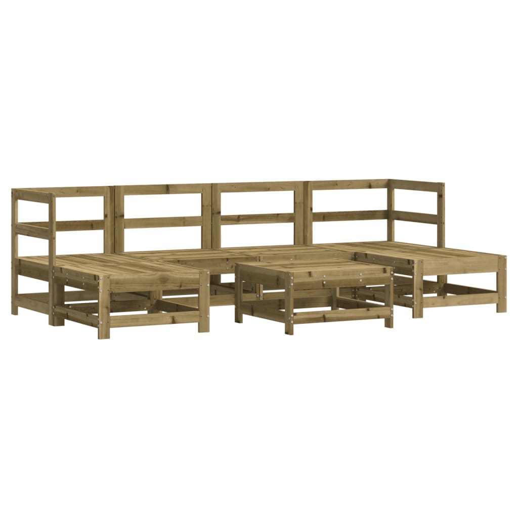 Set mobilier de grădină cu perne, 7 piese, lemn de pin tratat GartenMobel Dekor