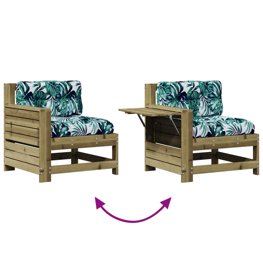 Set mobilier de grădină cu perne, 5 piese, lemn de pin tratat GartenMobel Dekor