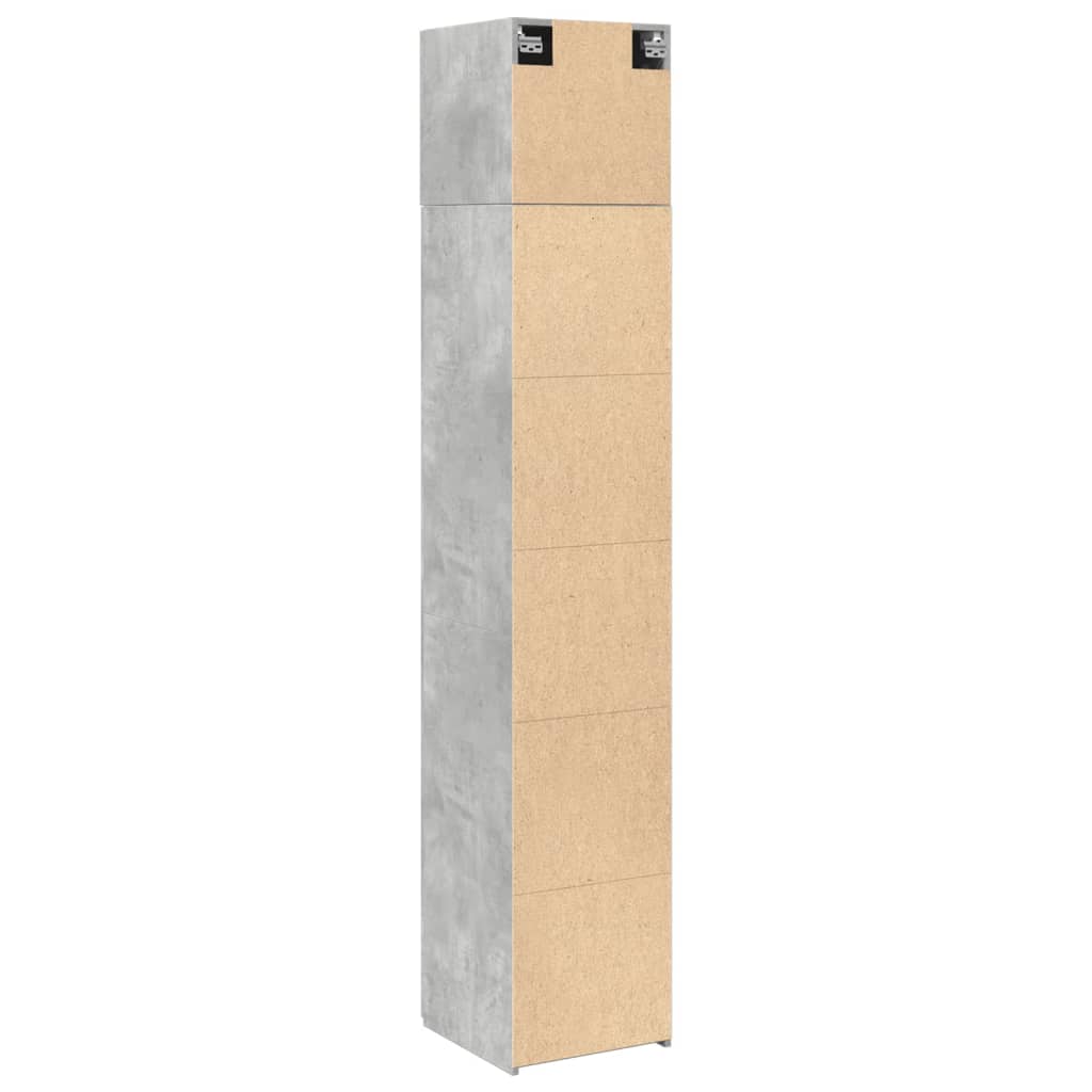 Dulap depozitare slim gri beton 40x42,5x225 cm lemn prelucrat GartenMobel Dekor
