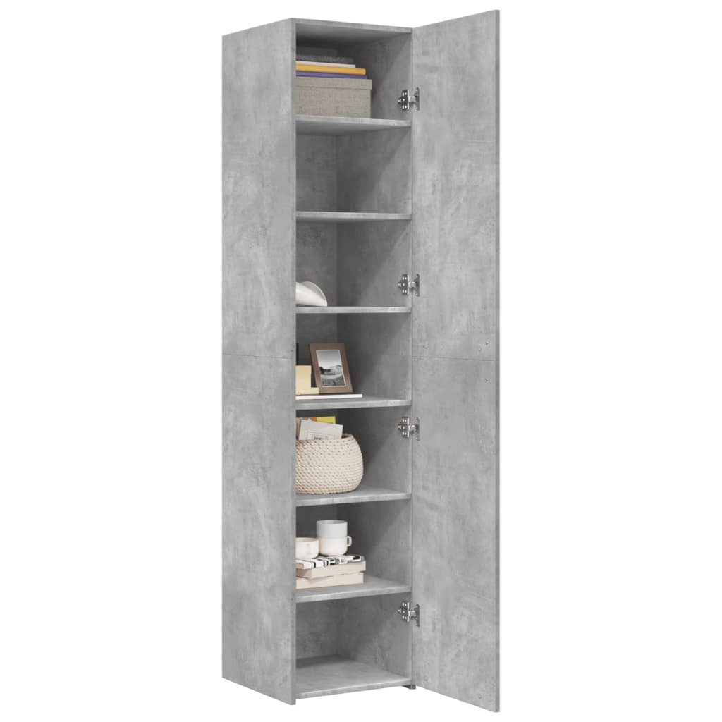 Dulap înalt, gri beton, 40x42,5x185 cm, lemn prelucrat GartenMobel Dekor