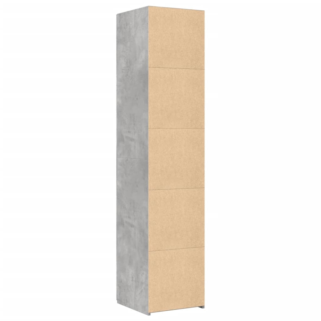 Dulap înalt, gri beton, 40x42,5x185 cm, lemn prelucrat GartenMobel Dekor