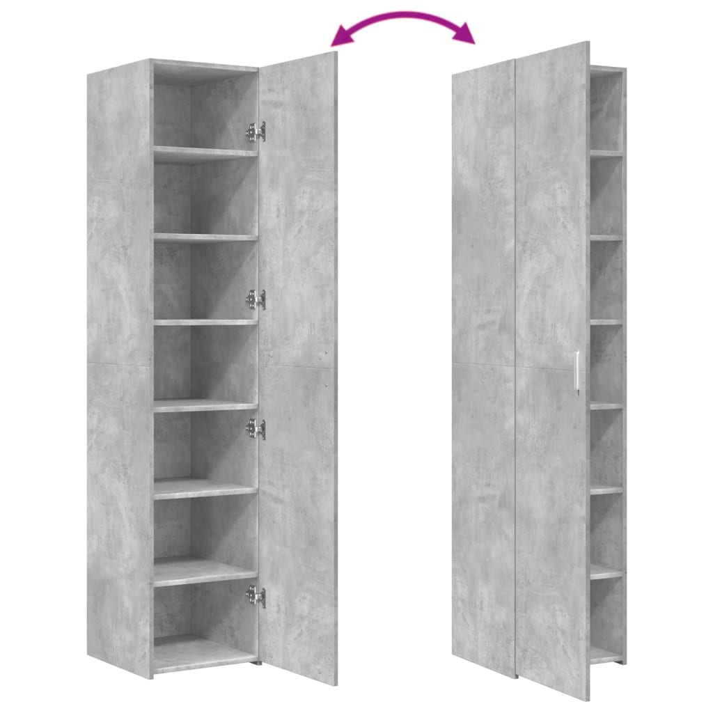 Dulap înalt, gri beton, 40x42,5x185 cm, lemn prelucrat GartenMobel Dekor