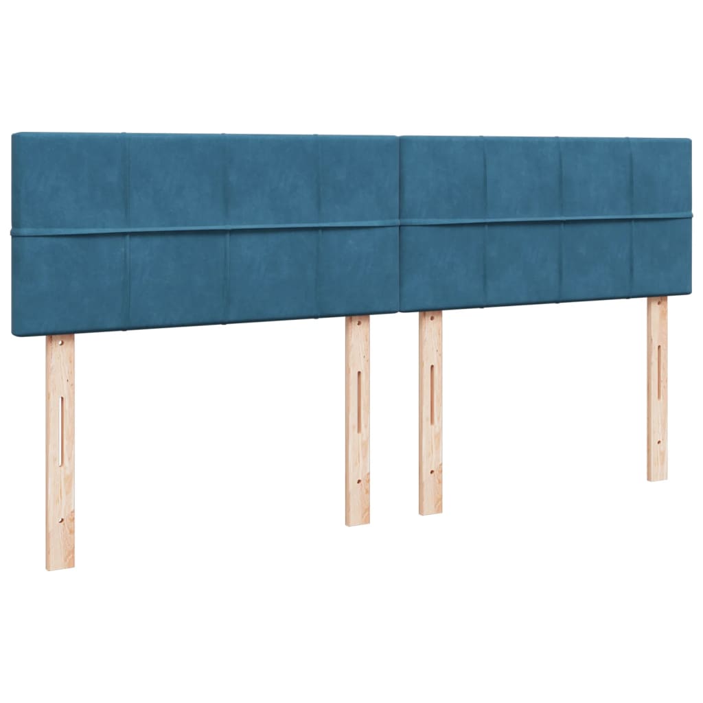 Pat box spring cu saltea, albastru, 180x200 cm, catifea GartenMobel Dekor