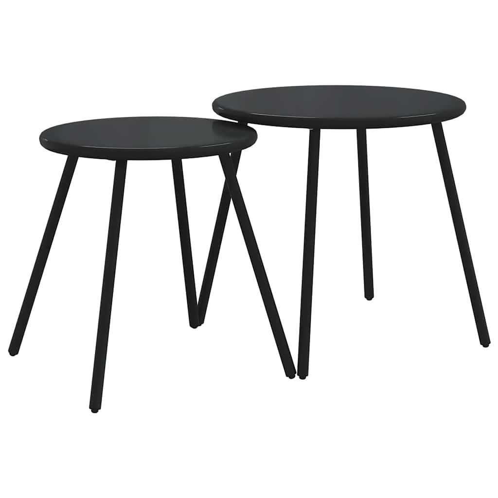 Set mobilier de balcon, 5 piese, cu perne, negru, oțel GartenMobel Dekor