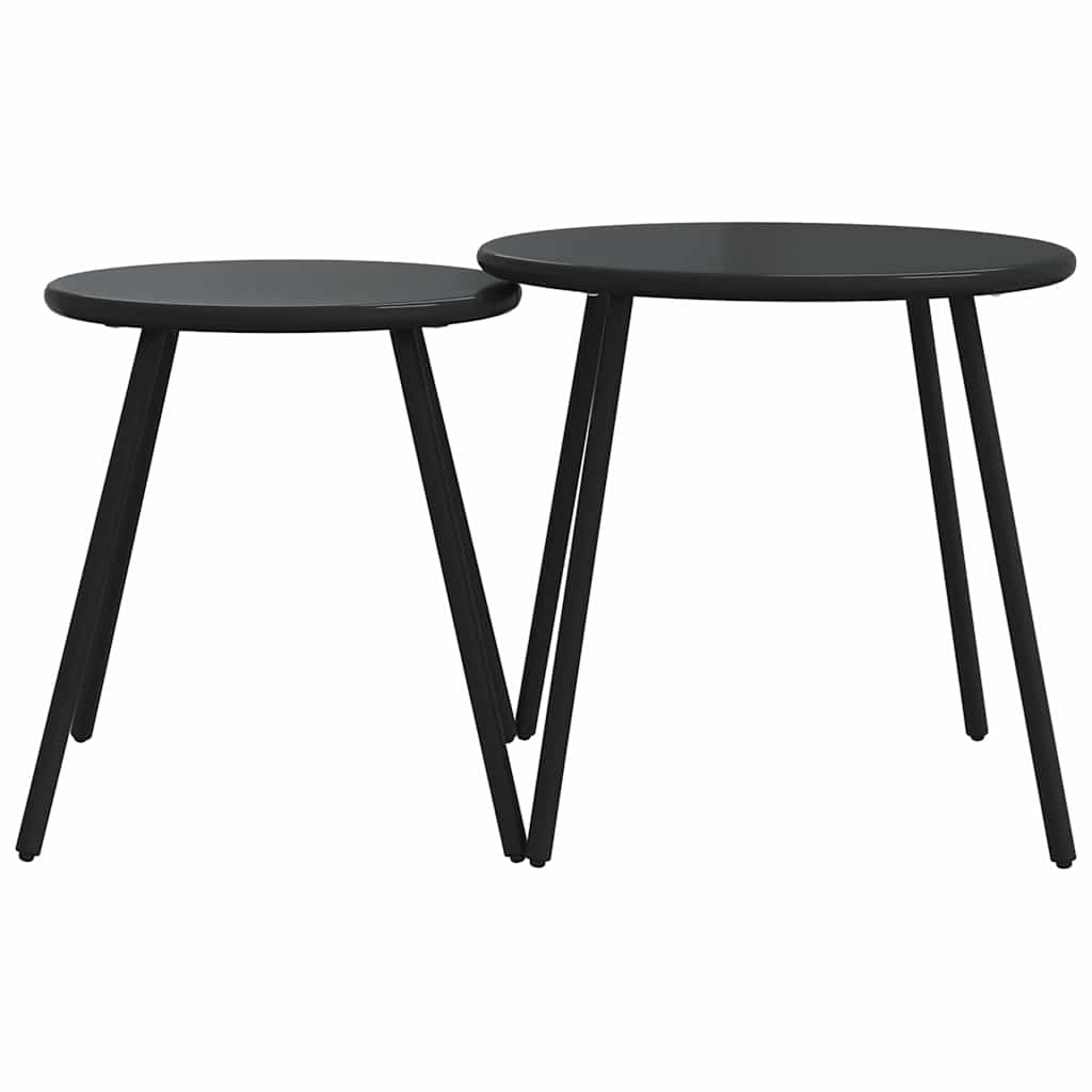 Set mobilier de balcon, 5 piese, cu perne, negru, oțel GartenMobel Dekor