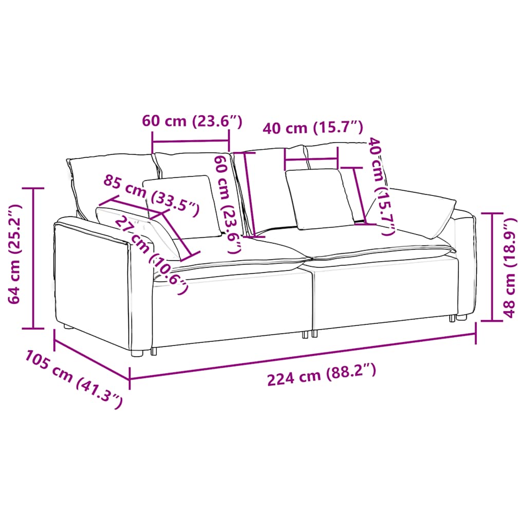 Canapea modulară cu perne, albastru GartenMobel Dekor