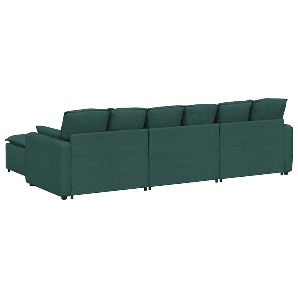 Canapea modulară cu taburet și perne, verde închis GartenMobel Dekor