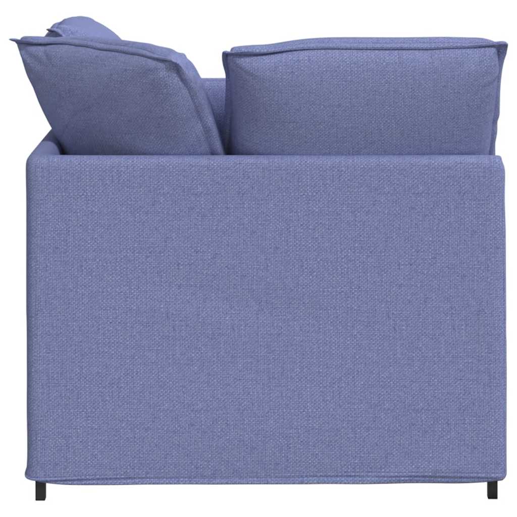 Canapea modulară cu taburet și perne, textil, albastru jeans GartenMobel Dekor