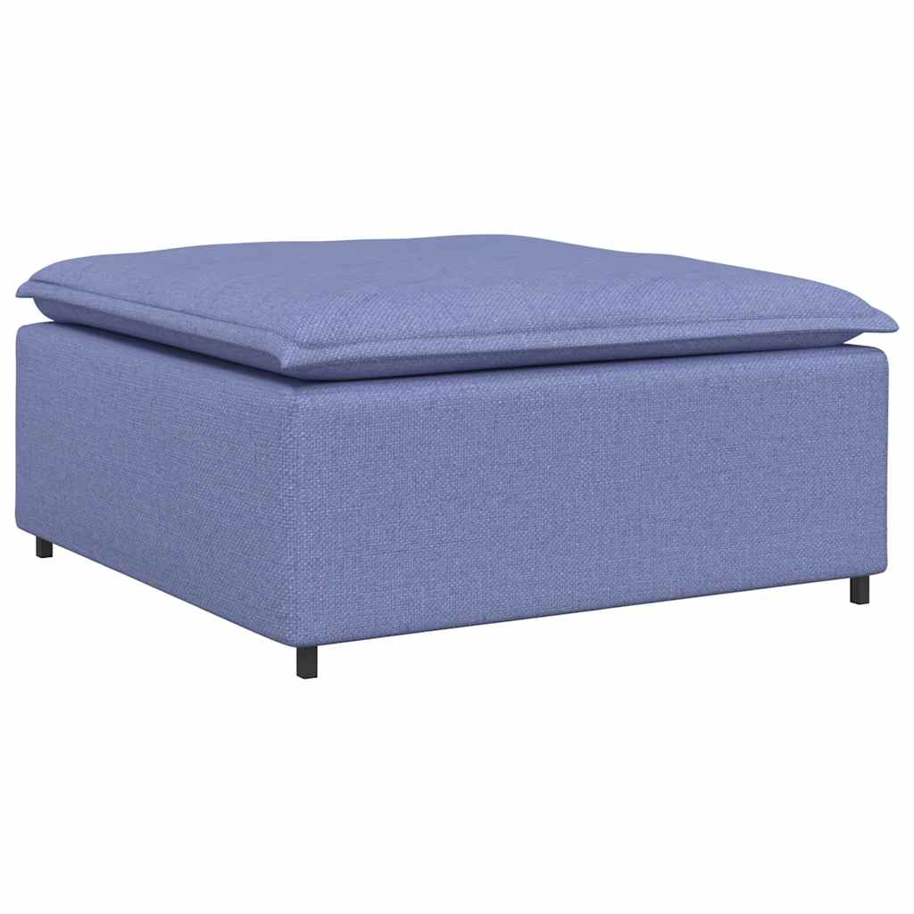 Canapea modulară cu taburet și perne, textil, albastru jeans GartenMobel Dekor