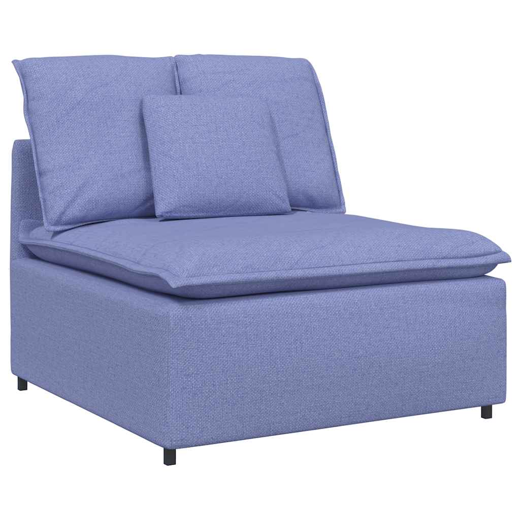 Canapea modulară cu taburet și perne, textil, albastru jeans GartenMobel Dekor