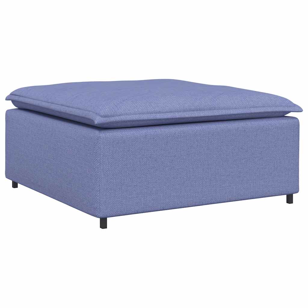 Canapea modulară cu taburet și perne, textil, albastru jeans GartenMobel Dekor