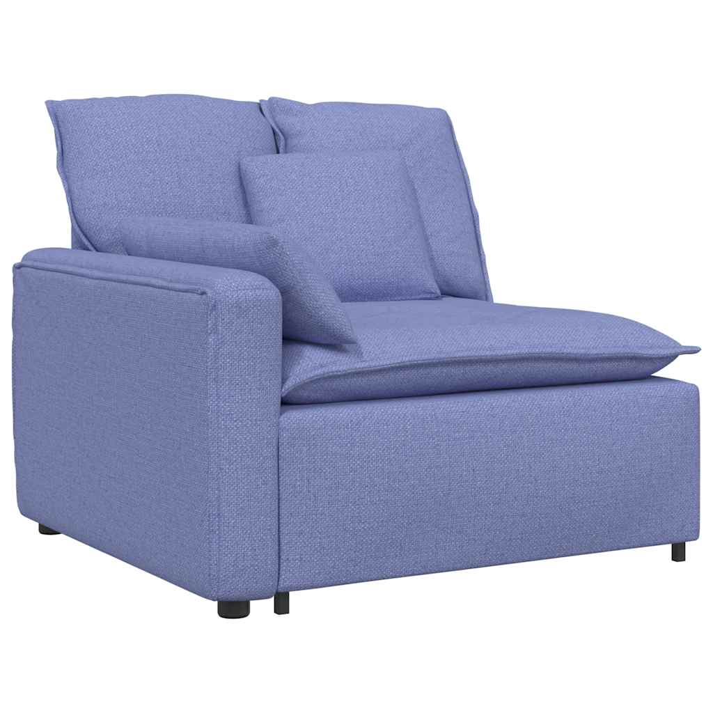 Canapea modulară cu taburet și perne, textil, albastru jeans GartenMobel Dekor