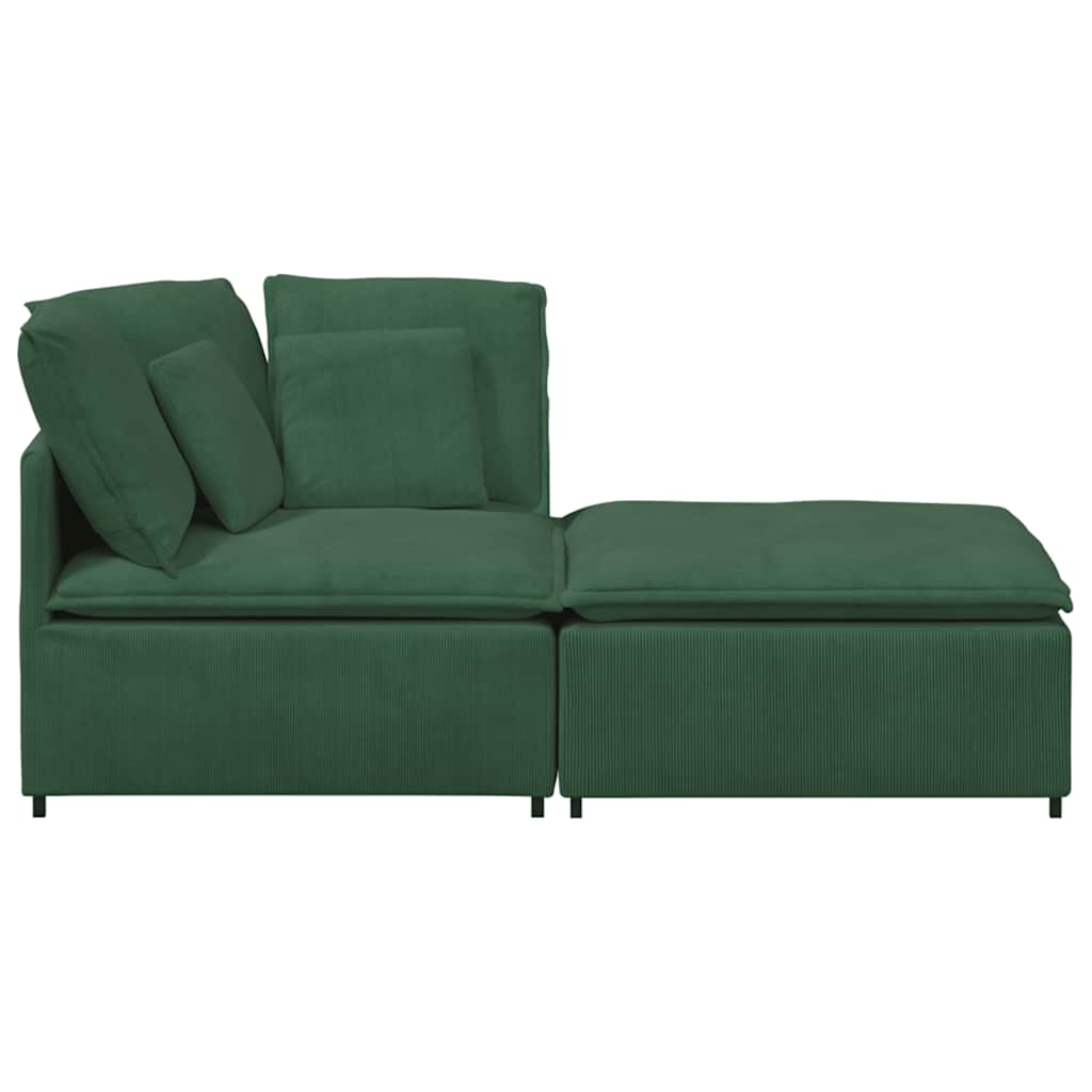 Canapea modulară cu taburet și perne, verde junglă GartenMobel Dekor