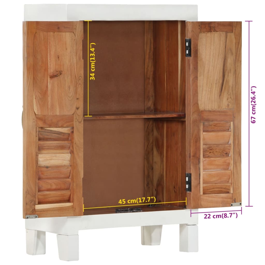 Servantă, alb, 55x30x90 cm, lemn masiv de acacia GartenMobel Dekor