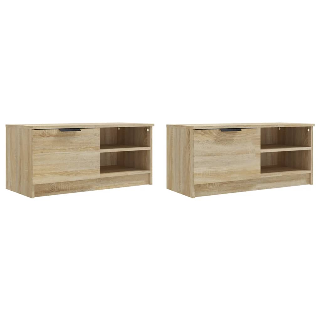 Comodă TV, 2 buc., stejar sonoma, 80x35x36,5 cm, lemn prelucrat GartenMobel Dekor