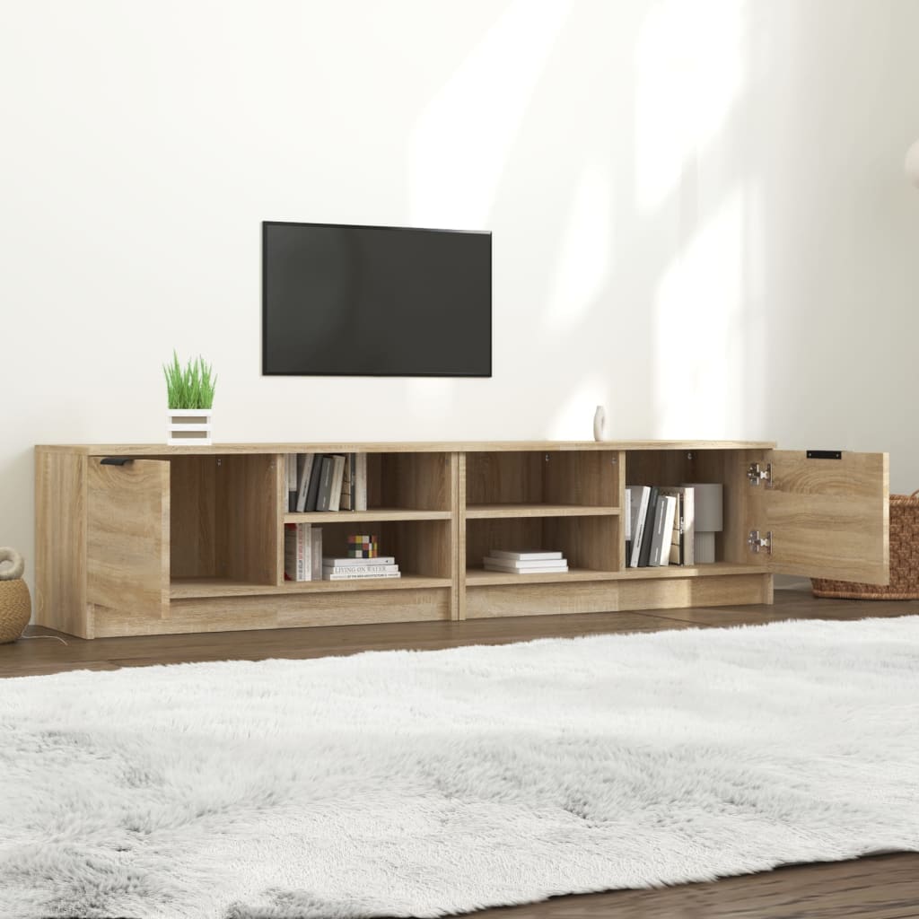 Comodă TV, 2 buc., stejar sonoma, 80x35x36,5 cm, lemn prelucrat GartenMobel Dekor