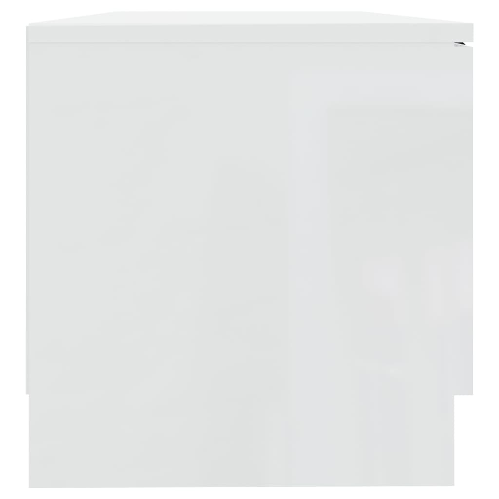 Comodă TV,2 buc., alb extralucios,80x35x36,5 cm, lemn prelucrat GartenMobel Dekor