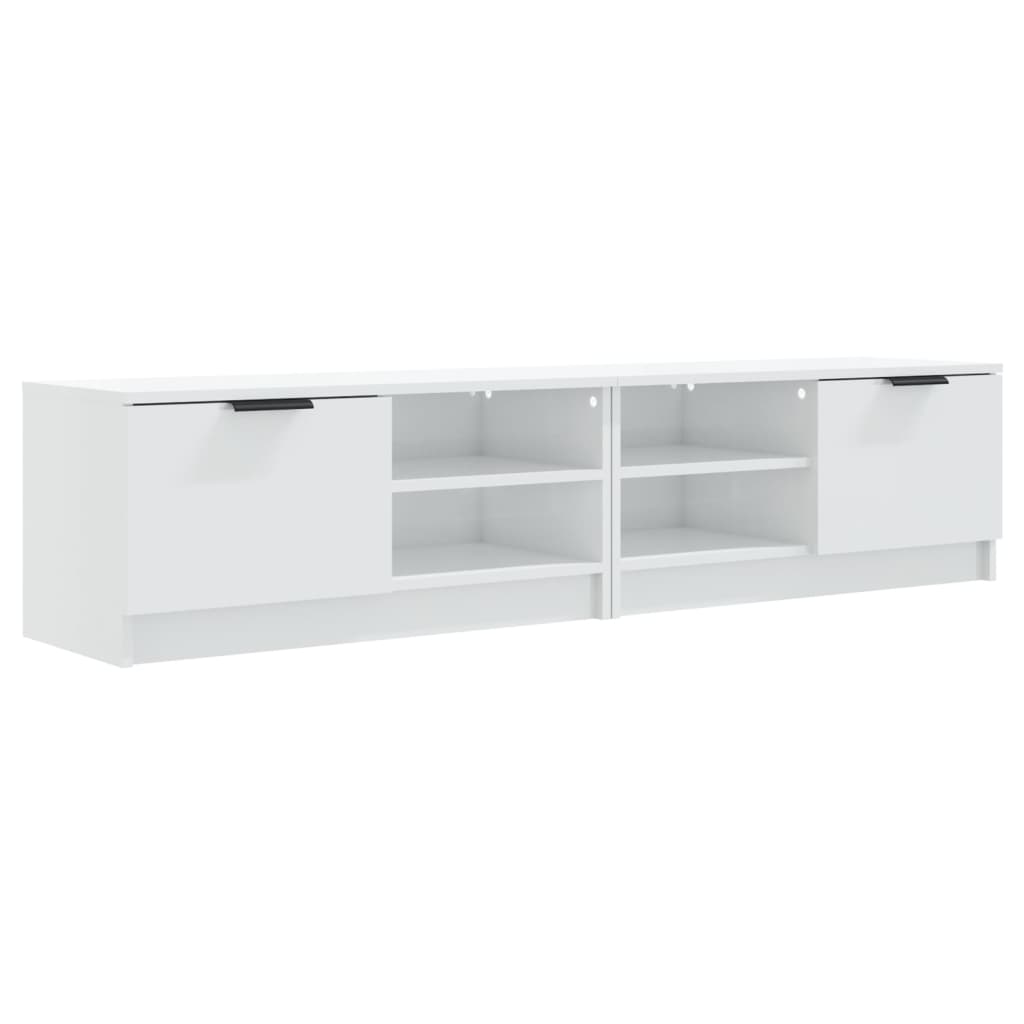 Comodă TV,2 buc., alb extralucios,80x35x36,5 cm, lemn prelucrat GartenMobel Dekor