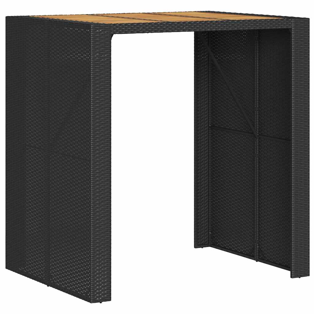 Set mobilier bar de grădină fără perne 3 piese negru poliratan GartenMobel Dekor