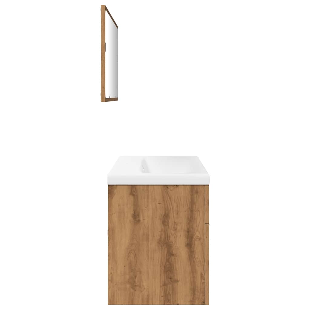 Set mobilier de baie, 3 piese, stejar artizanal, lemn prelucrat GartenMobel Dekor