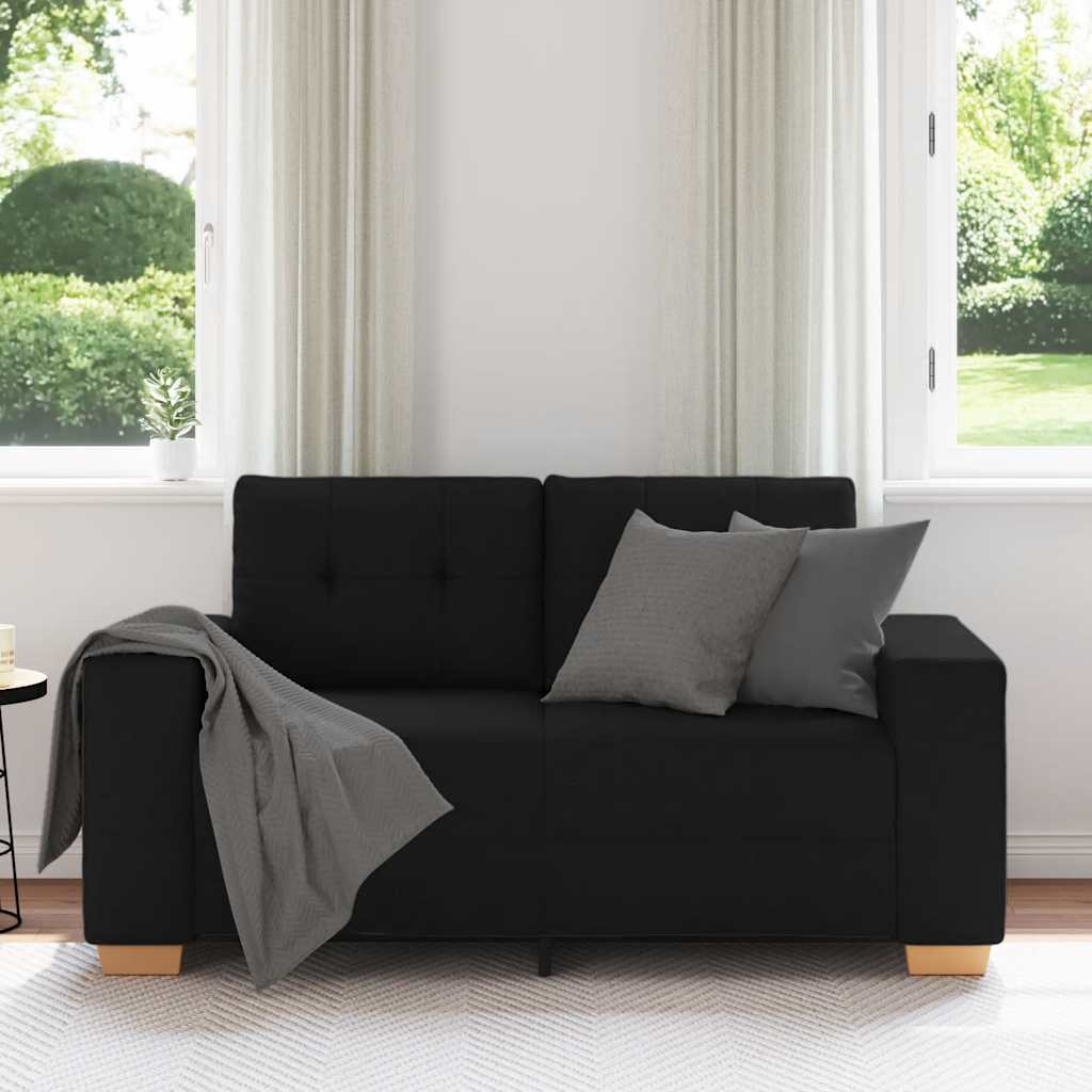 Canapea Loveseat Negru 120 cm Stofa GartenMobel Dekor