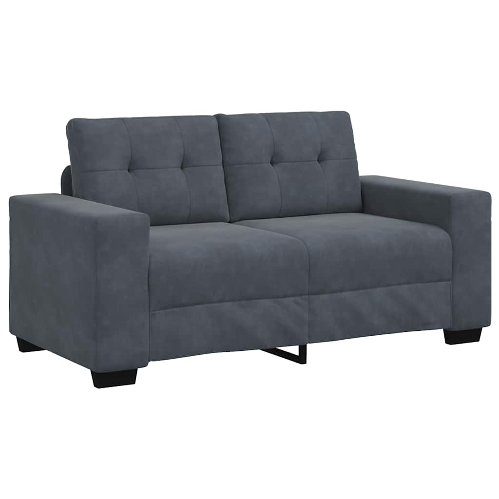 Canapea lovesea gri închis 120 cm catifea GartenMobel Dekor