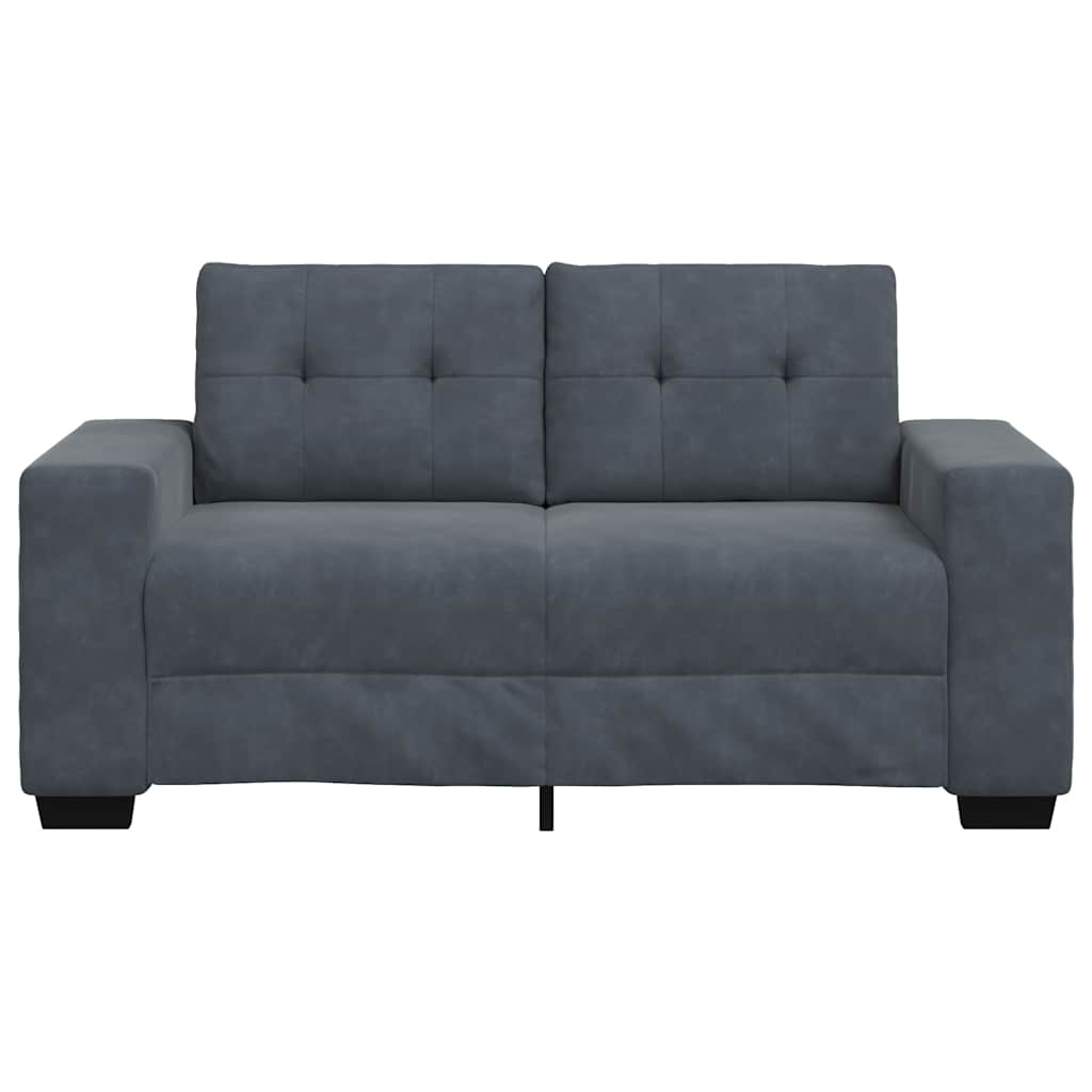 Canapea lovesea gri închis 120 cm catifea GartenMobel Dekor