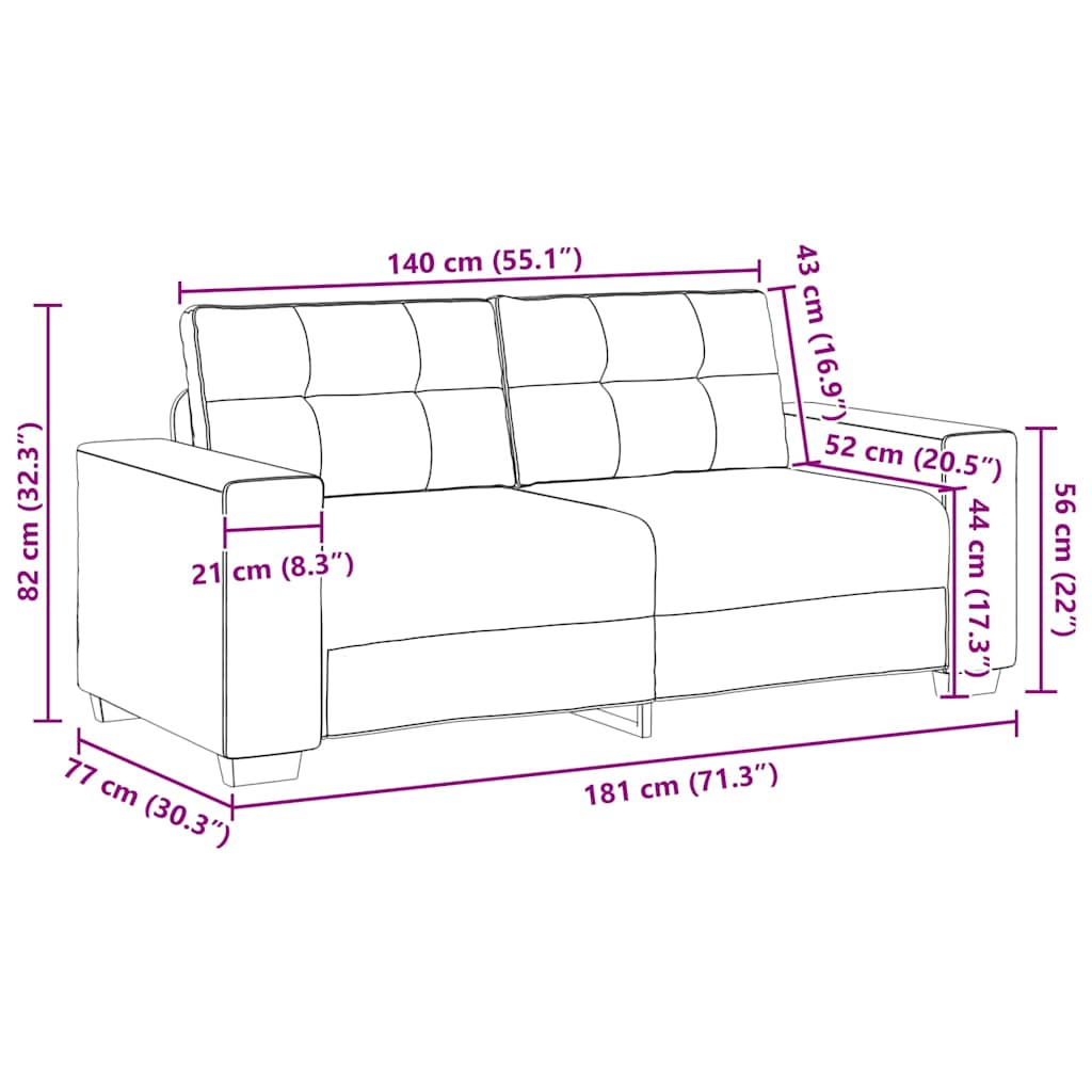 Canapea lovesea neagră 140 cm stofă GartenMobel Dekor