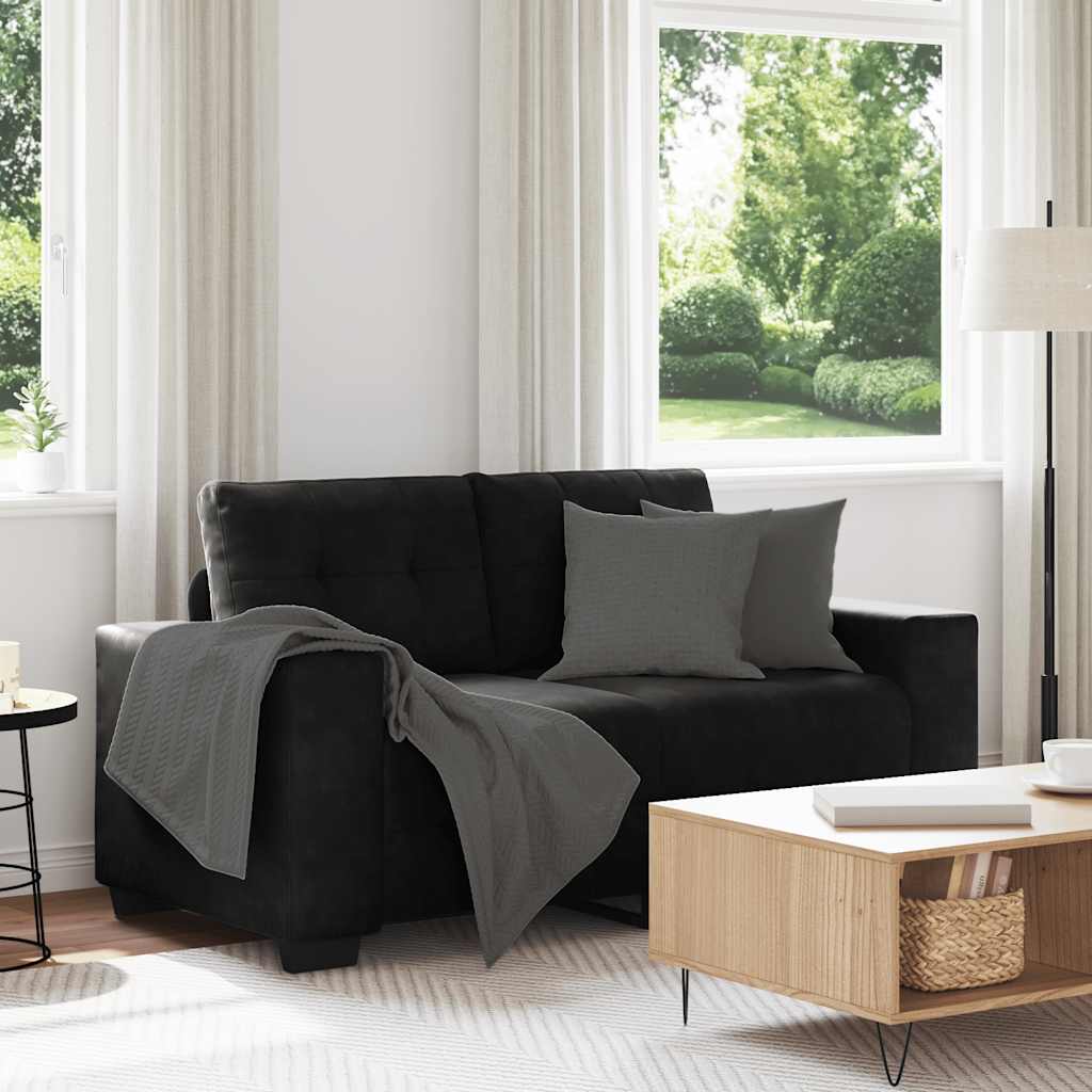 Canapea loveseat neagră 120 cm catifea GartenMobel Dekor