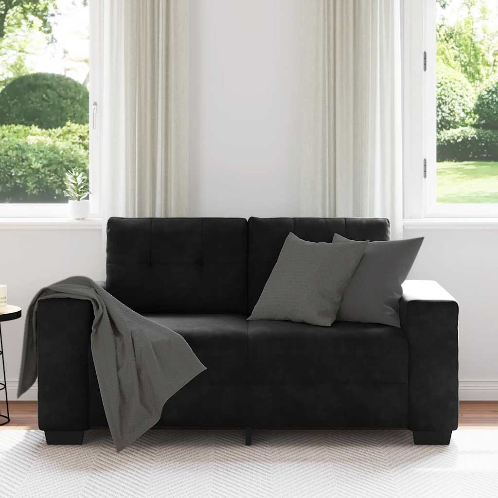 Canapea loveseat neagră 120 cm catifea GartenMobel Dekor