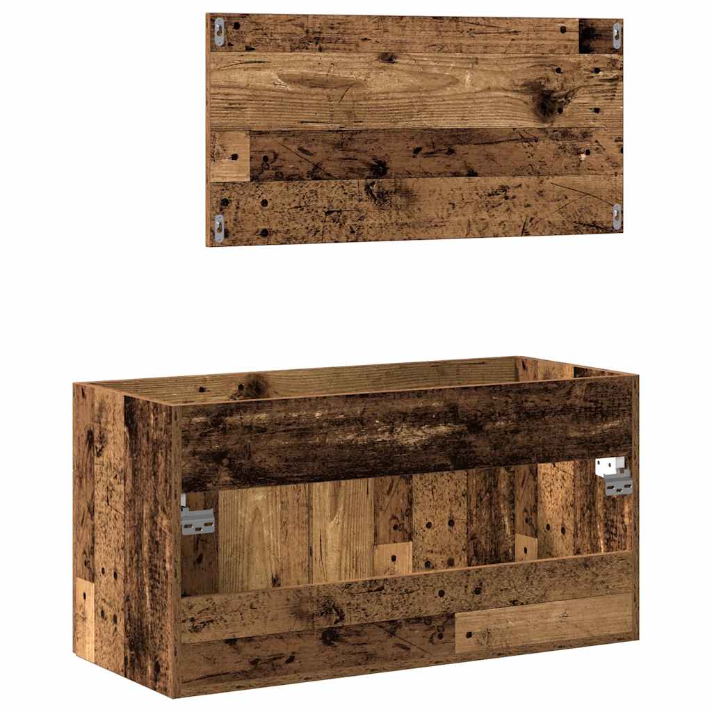 Dulap de baie cu oglindă Lemn vechi Lemn prelucrat GartenMobel Dekor