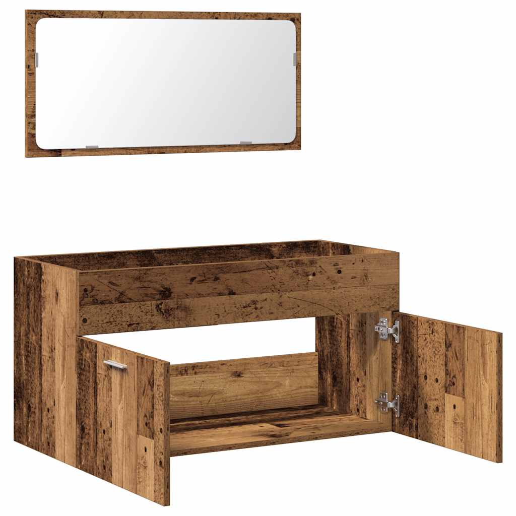 Dulap de baie cu oglindă Lemn vechi Lemn prelucrat GartenMobel Dekor