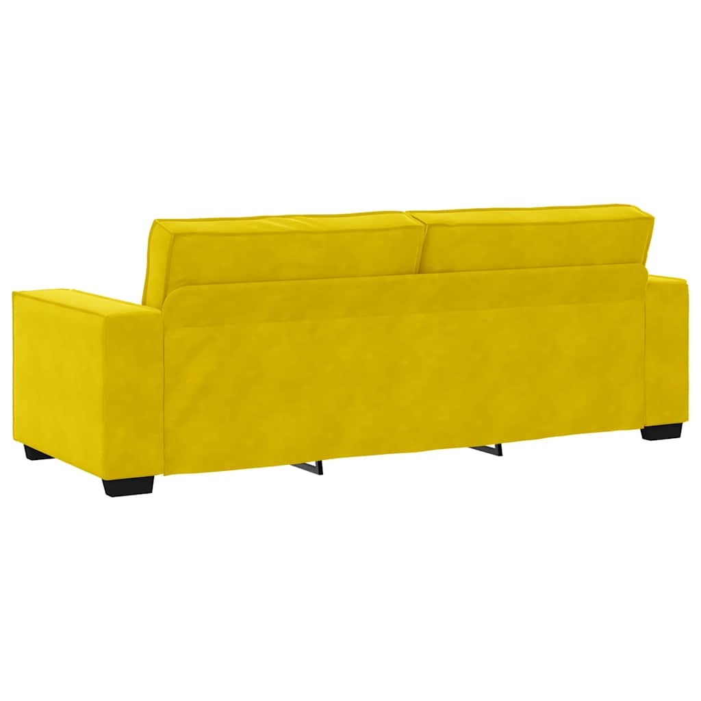 Set de canapele cu perne, 3 piese, galben, catifea GartenMobel Dekor