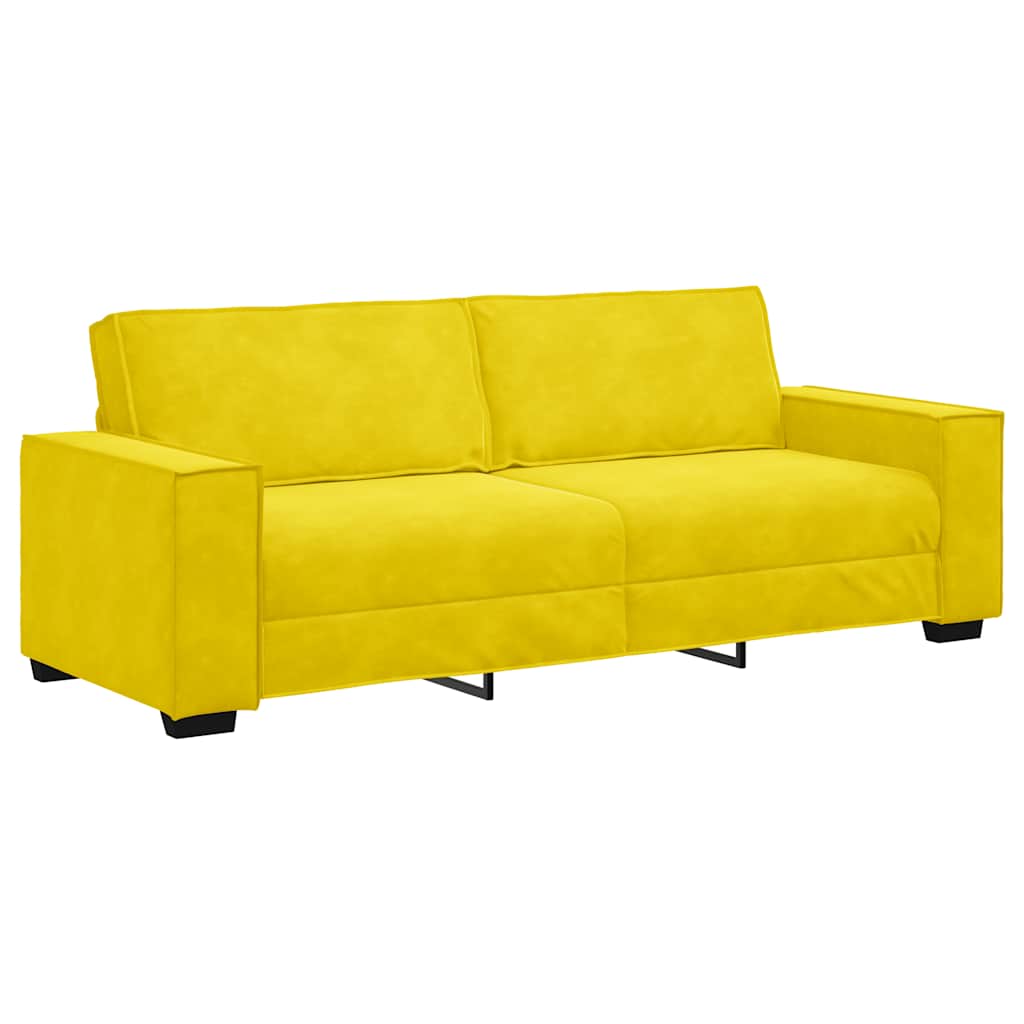 Set de canapele cu perne, 3 piese, galben, catifea GartenMobel Dekor