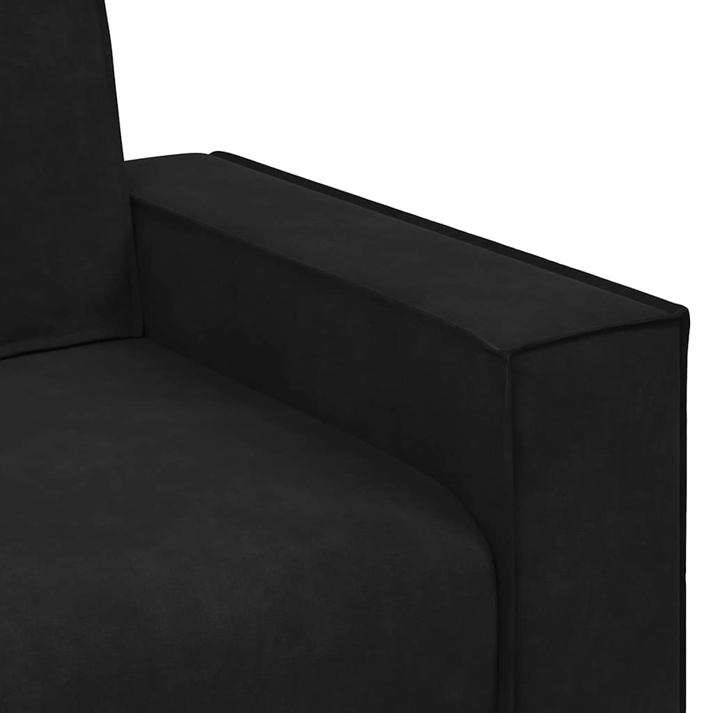 Set de canapele cu perne, 3 piese, negru, catifea GartenMobel Dekor