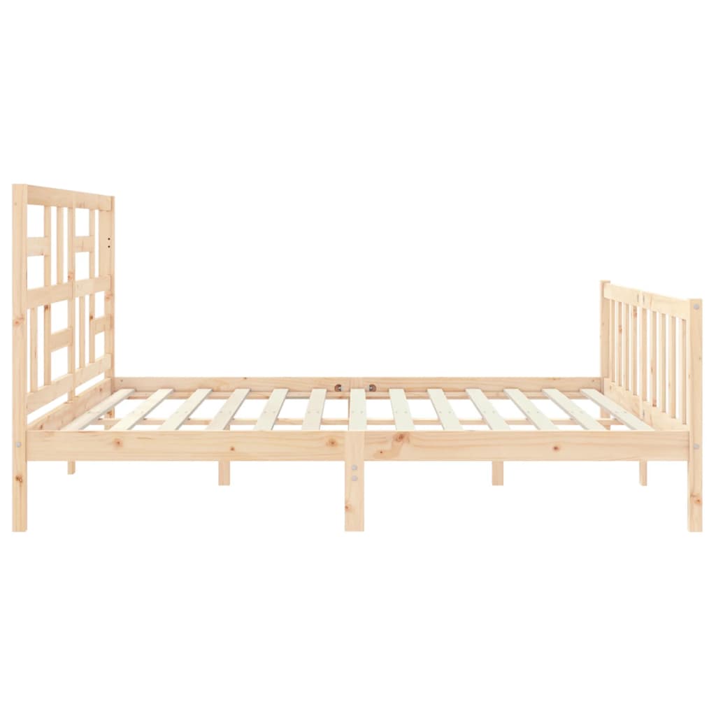 Cadru de pat cu tăblie Super King Size, lemn masiv GartenMobel Dekor