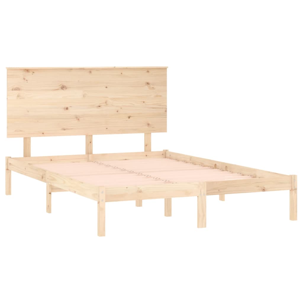 Cadru de pat fără saltea, 140x190 cm, lemn masiv de pin GartenMobel Dekor
